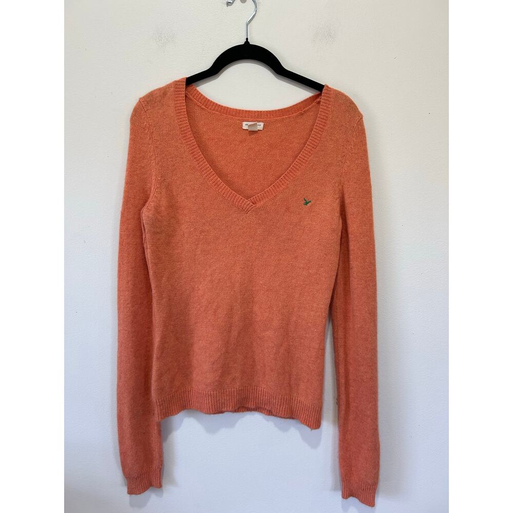 y2k vintage American Eagle sweater size S orange v neck soft